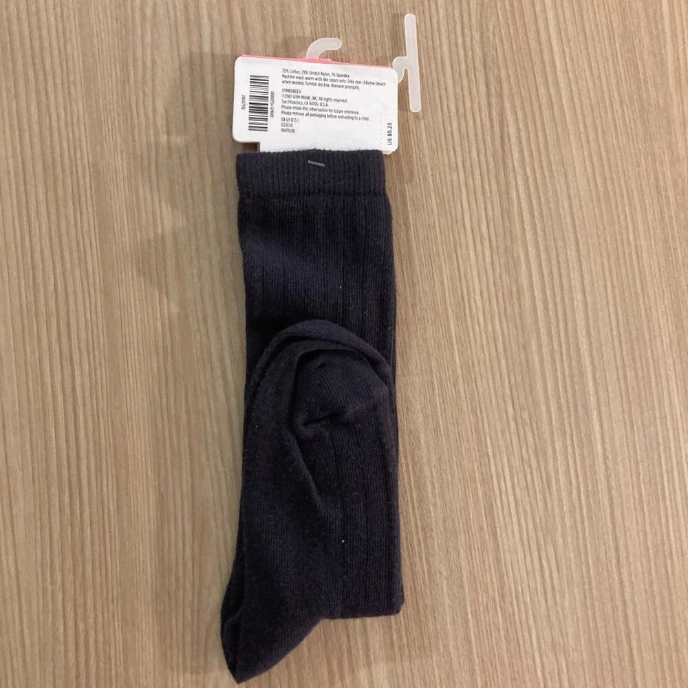 Gymboree Black Knee Socks Shoe Size 9-10 Girls 3-4 Years Cotton Blend NWOT